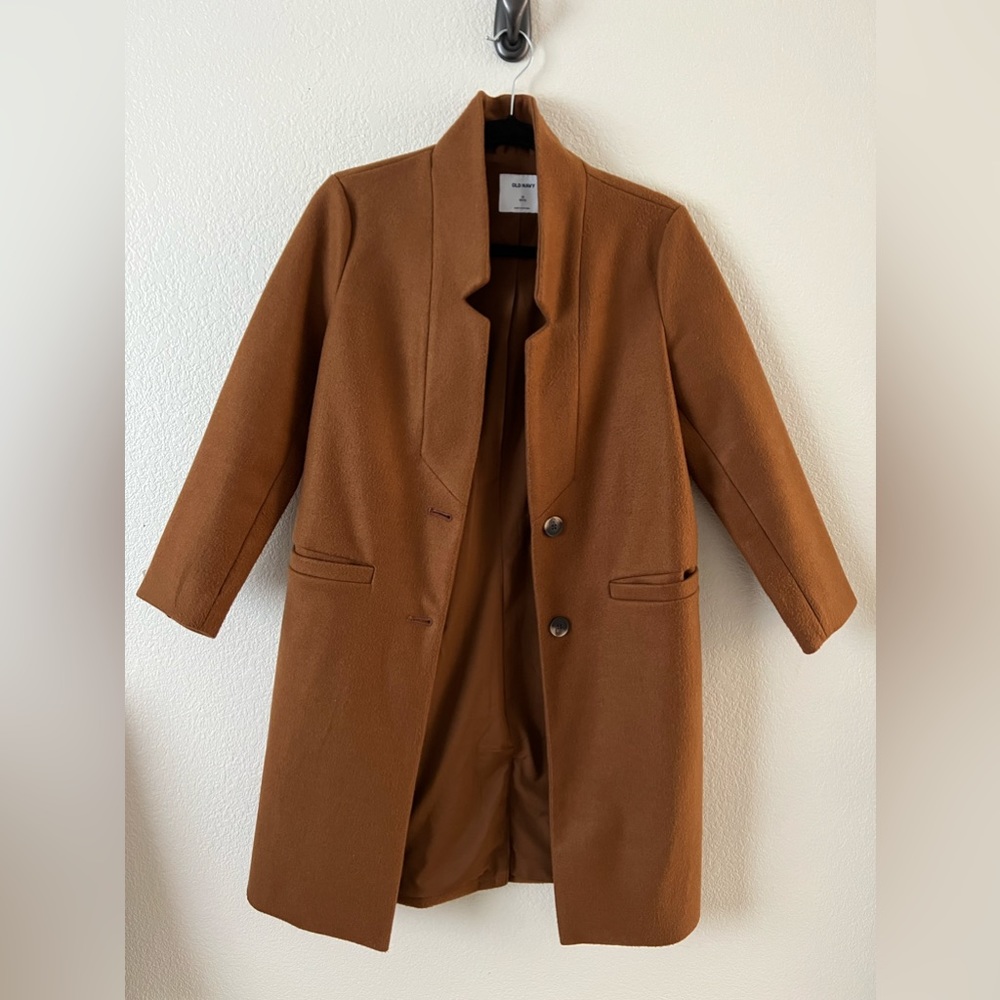 Old Navy Long Coat, Color: Chestnut - XS Petite